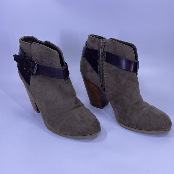 Carlos Santana Shoes - Carlos Santana Women's Tan Faux Suede HARVEST Buckle Bootie Size 7.5